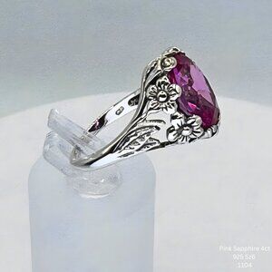 Handmade Jewelry Pink Sapphire Ring 925 Silver Sz 6 Jewelry Making Supply